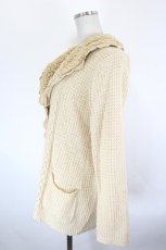 画像2: axes femme / ボア襟ニットカーディガン  ベージュ I-26-10-03-035-AX-TO-SA-ZI (2)