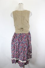画像5: Wonder Rocket / ベストドッキング花柄ジャンパースカート  ベージュ×ブルー I-26-10-03-059-LO-OP-TE-ZI (5)