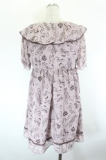 画像3: Fi.n.t / トゥシューズ柄半袖シフォンワンピース  ピンクＸブラウン I-26-10-03-067-CA-OP-SA-ZI (3)
