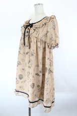画像2: Fi.n.t / エンジェルプリント半袖シフォンワンピース  ブラウン I-26-10-03-068-CA-OP-SA-ZI (2)