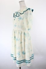 画像2: Fi.n.t / 木馬柄シフォンワンピース  アイボリーＸサックス I-26-10-03-077-CA-OP-SA-ZI (2)