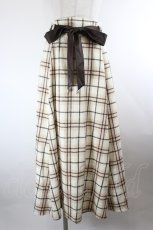 画像1: axes femme / 起毛チェックフレアスカート  ベージュ I-26-10-03-095-AX-SK-SA-ZI (1)