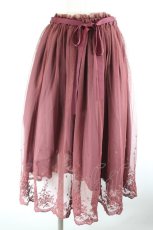 画像1: F&A / 裾刺繍チュールスカート  ボルドー I-26-10-03-105-CA-SK-SA-ZI (1)