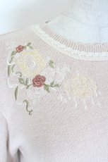 画像3: axes femme / メルヘン刺繍ニット  ピンク I-26-10-03-029-AX-BL-SA-ZI (3)