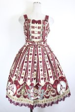 画像1: Angelic Pretty / Wonder Queen SpecialジャンパースカートSet  ボルドー I-26-10-05-038-AP-OP-SA-ZI (1)