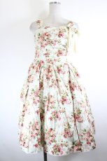 画像1: Victorian maiden / ロココブーケコサージュ付ジャンパースカート  ロココミント I-26-10-05-046-CL-OP-SA-ZI (1)
