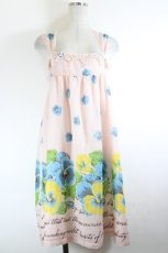 画像1: Emily Temple cute / パンジーノースリーブワンピース  ピンク I-26-10-05-053-ET-OP-SA-ZI (1)
