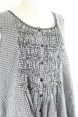 画像3: INGEBORG / ギンガムチェックフロントシャーリングノースリーブチュニック 13号 ブラック I-26-10-05-067-LO-TO-SA-ZI (3)