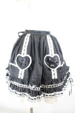 画像1: Rose and Neverland（海外ロリータブランド） / Rabbit's Desire Cotton Old School Lolita Skirt L 黒×白 I-26-10-05-078-LO-SK-TE-ZI (1)