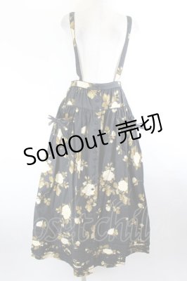 Preview of 薔薇プリントスカート  黒Ｘ白Ｘ緑