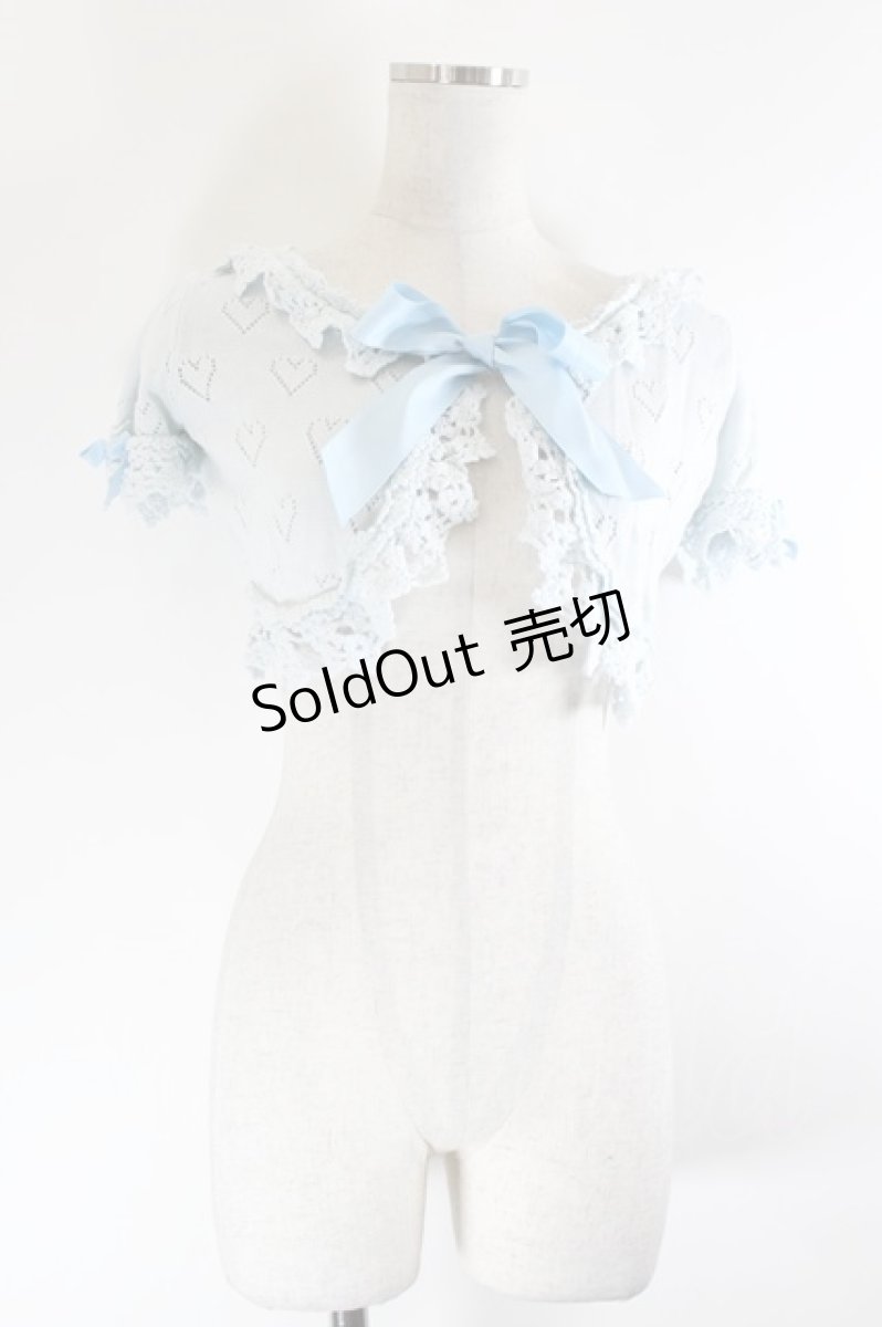 画像1: Angelic Pretty / ラブラブハート透かしニットボレロ  サックス I-26-10-05-011-AP-TO-SA-ZI (1)
