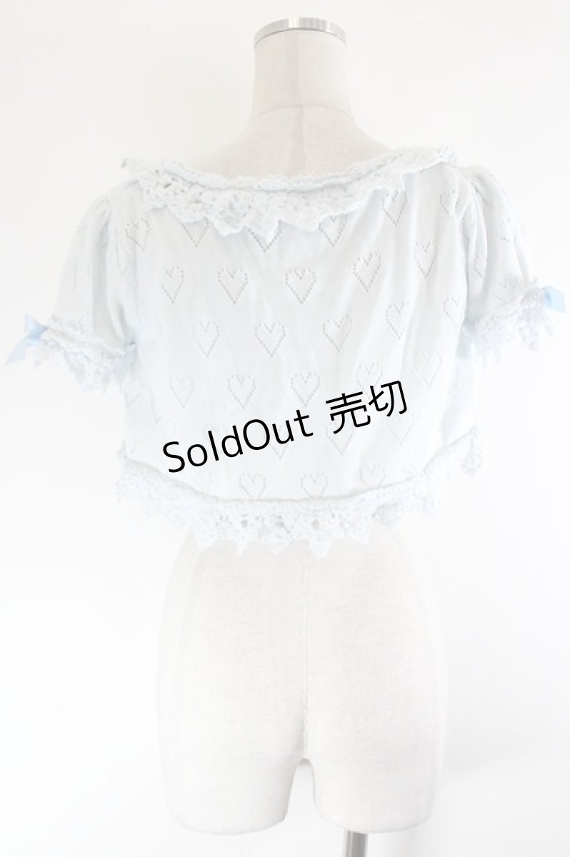 画像2: Angelic Pretty / ラブラブハート透かしニットボレロ  サックス I-26-10-05-011-AP-TO-SA-ZI (2)