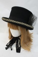 画像1: ALICE and the PIRATES / ラメチュールハット  黒Ｘゴールド I-26-10-05-114-PA-AC-SA-ZI (1)