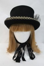 画像2: ALICE and the PIRATES / ラメチュールハット  黒Ｘゴールド I-26-10-05-114-PA-AC-SA-ZI (2)
