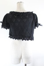 画像2: Angelic Pretty / ラブラブハート透かしニットボレロ  黒 I-26-10-05-013-AP-TO-SA-ZI (2)