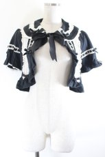 画像1: Angelic Pretty / はしごレースリボン半袖ボレロ  黒Ｘ白 I-26-10-05-015-AP-TO-SA-ZI (1)
