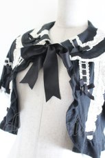 画像3: Angelic Pretty / はしごレースリボン半袖ボレロ  黒Ｘ白 I-26-10-05-015-AP-TO-SA-ZI (3)