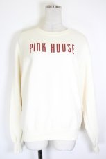 画像1: PINK HOUSE / ロゴpt&ワッペン付きスウェット  アイボリー I-26-10-05-028-LO-TO-TE-ZI (1)