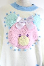 画像3: Nile Perch / ボアくまさんニットセーター  オフ×ブルー I-26-10-08-005-LO-TO-TE-ZI (3)