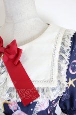 画像3: Dear Celine / アニマル額縁プリント半袖ワンピース S 紺ｘ白ｘ赤 I-26-10-08-047-LO-OP-SA-ZI (3)