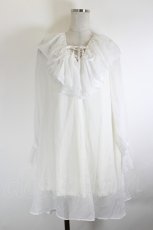 画像1: Ank Rouge / シフォン長袖ワンピース  白 I-26-10-08-058-CA-OP-SA-ZI (1)