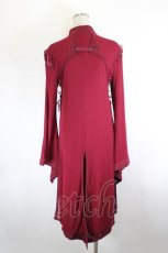 画像3: OZZ ANGELO / フロントダブルベルトロングカーディガン  ボルドー I-26-10-08-064-OO-TO-SA-ZI (3)