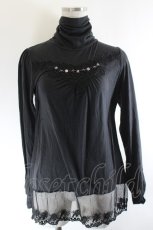 画像1: axes femme / レースストーン配色ハイネックインナーカットソー  黒 I-26-10-08-014-AX-TO-SA-ZI (1)