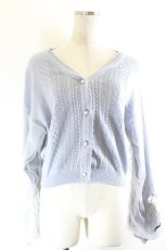 画像1: axes femme / フラワーブーケ刺繍カーデ  サックス I-26-10-08-015-AX-TO-SA-ZI (1)
