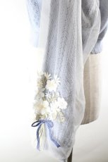 画像3: axes femme / フラワーブーケ刺繍カーデ  サックス I-26-10-08-015-AX-TO-SA-ZI (3)
