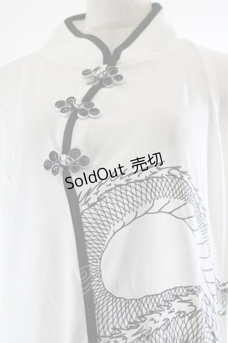 画像4: Qutie Frash / チャイナ龍カットソー  白Ｘ黒 I-26-10-08-021-QU-TO-SA-ZI (4)
