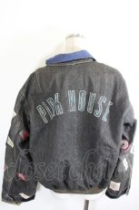 画像2: PINK HOUSE / ZIPポケットデニムブルゾン  黒Ｘ青 I-26-10-11-045-LO-JA-SA-ZI (2)