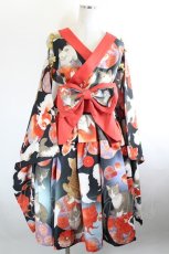 画像1: Royal Princess Alice / ねこ助コラボ/涼風金魚猫ドレス+振袖  黒 I-26-10-11-067-LO-OP-SA-ZI (1)
