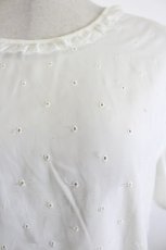 画像3: PINK HOUSE / ドット透かし刺繍半袖ブラウス  白 I-26-10-11-007-LO-BL-SA-ZI (3)