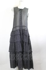 画像1: KANEKO ISAO / ドット柄シアーフリルティアードワンピース  黒 I-26-10-11-087-EL-OP-TE-ZI (1)