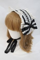 画像1: BABY,THE STARS SHINE BRIGHT / ローズレースリボンヘッドドレス  黒Ｘ白 I-26-10-11-116-BA-AC-SA-ZI (1)