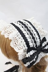 画像4: BABY,THE STARS SHINE BRIGHT / ローズレースリボンヘッドドレス  黒Ｘ白 I-26-10-11-116-BA-AC-SA-ZI (4)
