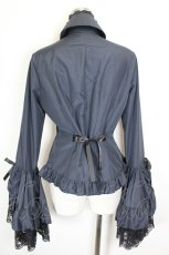 画像2: MARBLE / 別タイ付きクラシカルデコレーションブラウス  黒 I-26-10-11-012-GO-BL-TE-ZI (2)