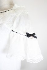 画像3: LIZ LISA / フリルカラーダブルリボンカットトップス  白Ｘ黒 I-26-10-11-014-LO-TO-SA-ZI (3)