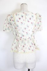 画像2: MILK / フラワーレース半袖トップス  アイボリーＸピンク I-26-10-11-015-ML-TO-SA-ZI (2)