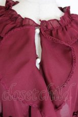 画像3: axes femme / ラッフルフリルシフォンケープ F ワイン I-26-10-11-019-AX-TO-TE-ZI (3)