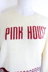 画像3: PINK HOUSE / ロゴ&裾市松ニットセーター  アイボリーＸ赤Ｘ青 I-26-10-11-025-LO-TO-SA-ZI (3)