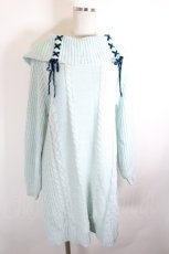 画像1: axes femme / W編み上げニットチュニック F ミント I-26-10-11-028-AX-TO-TE-ZI (1)