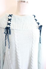 画像3: axes femme / W編み上げニットチュニック F ミント I-26-10-11-028-AX-TO-TE-ZI (3)