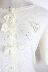 画像3: BABY,THE STARS SHINE BRIGHT / Lovely Heart 五分袖カーディガン  白 I-26-10-13-003-BA-TO-SA-ZI (3)