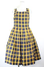 画像1: LIEF / Tartan School Square Neck Velvet Ribbon  M イエローチェック I-26-10-13-039-LO-OP-SA-ZI (1)