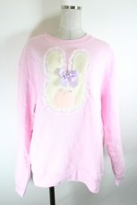 画像1: Nile Perch / うさぎプリントトレーナー  ピンクＸ白 I-26-10-13-006-LO-TO-SA-ZI (1)
