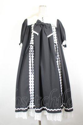 Preview of Amabile Puff Sleeve Dress F 黒Ｘ白