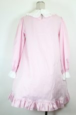 画像2: Nile Perch / 丸襟フリル長袖ワンピース  ピンクＸ白 I-26-10-13-053-LO-OP-SA-ZI (2)