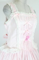 画像3: Little Bear Lolita / はしごレースリボンジャンパースカート  ピンクＸ白 I-26-10-13-069-LO-OP-SA-ZI (3)