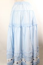 画像2: PINK HOUSE / トランプスート刺繍使いスカート  サックス I-26-10-13-075-LO-SK-SA-ZI (2)